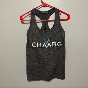 Victoria’s Secret VSX CHAARG racerback workout tank top, size medium gray